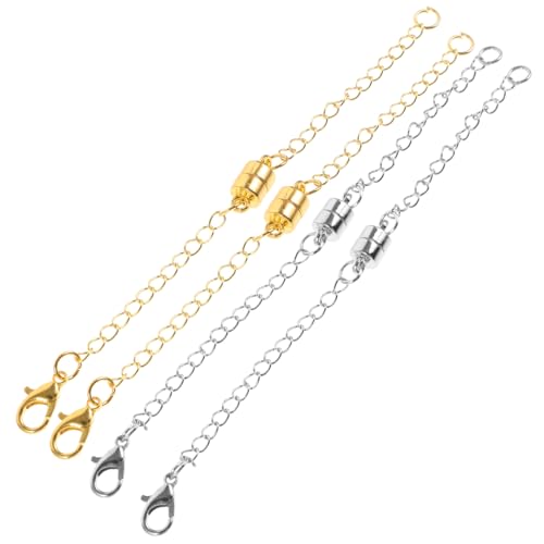 SOIMISS 4 Stück Magnetische Kettenverlängerungen für DIY Schmuckverlängerungen Gold und Weiß für Armbänder und Anhänger für Kreative SOIMISS 4 Stück Magnetische Kettenverlängerungen für DIY Schmuckverlängerungen Gold und Weiß für Armbänder und Anhänger für Kreative von SOIMISS