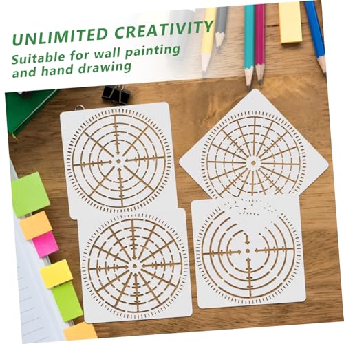SOIMISS 4 Stück Mandala Schablonen Teilig Wiederverwendbare Kompakte DIY Malvorlagen für Wand Stein und Praktische Malvorlagen für Erwachsene Basteln und Dekorieren von SOIMISS