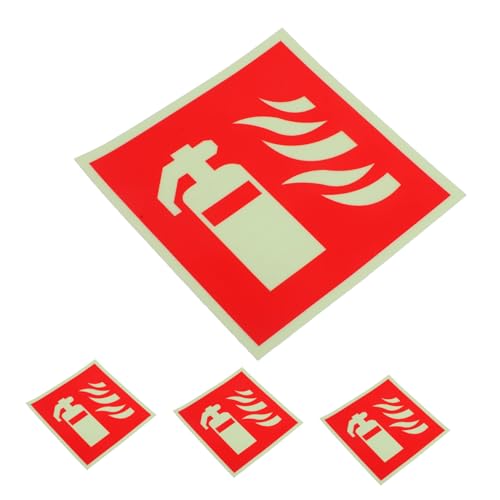SOIMISS 4 Stück Nachleuchtende Selbstklebende Feuerlöscher Schild Aufkleber Wetterfest Einfache Montage für Büro Einzelhandel und Außenbereiche Sicherheitskennzeichnung zur Schnellen von SOIMISS