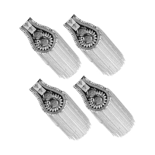 SOIMISS 4 Stück Punk Schulter Epauletten mit Abnehmbarer Quasten Kette Teiliges Silbernes Langlebige Schulterabzeichen für DIY Kleidung Schulterdekoration für Jacken und Partys SOIMISS 4 Stück Punk Schulter Epauletten mit Abnehmbarer Quasten Kette Teiliges Silbernes Langlebige Schulterabzeichen für DIY Kleidung Schulterdekoration für Jacken und Partys von SOIMISS