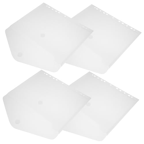 SOIMISS 4 Stück Teiliges Dokumententaschen aus Transparentem Kunststoff mit Kleinem Aufkleber Knopf Stabile Dicke Ordnertaschen für Büro und Schule Praktische Sichttaschen zur Sicheren von SOIMISS