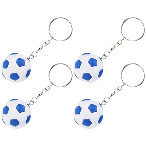 SOIMISS 4 Stück Teiliges Fußball Schlüsselanhänger Sport Charm Schlüsselanhänger für Fußballfans Simulierte Fußballform für Schulranzen oder Schlüssel Geschenkidee für Sportliebhaber von SOIMISS