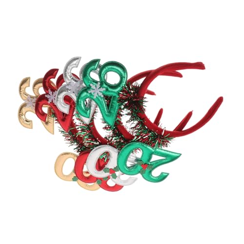 SOIMISS 4 Stück Teiliges Glitzer Stirnband Year Haarreif in Rot Gold Grün Silber Leichtes Party Accessoire für Silvester Feier Festliche Kostüm Dekoration von SOIMISS