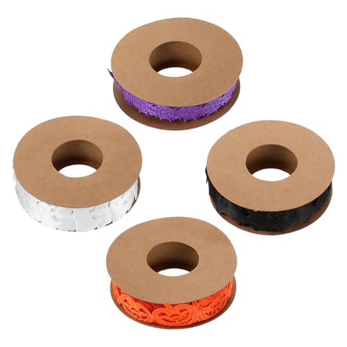 SOIMISS 4 Stück Teiliges Halloween-dekoband Set mit Kürbis Spinnennetz Geist und Fledermaus Motiven Vielseitiges Bastelband für DIY Partydekoration Geschenkverpackung und Kranzgestaltung von SOIMISS