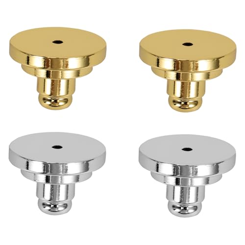 SOIMISS 4 Stück Teiliges Ohrstecker verschlüsse aus Vergoldetem Messing und Weißgold Kleine Langlebige Ohrstecker rückseiten mit Starker Haltbarkeit für DIY Schmuckherstellung und von SOIMISS