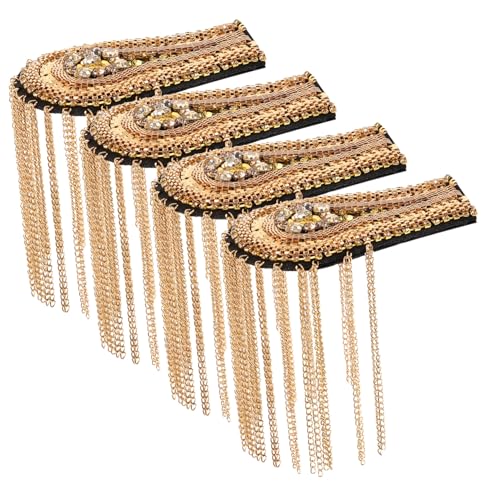SOIMISS 4 Stück Teiliges Schulter Epaulett mit Metallquasten DIY Kostümabzeichen mit Perlen Langlebige Schmuckdekoration für Bühne Kostüme und Uniformen SOIMISS 4 Stück Teiliges Schulter Epaulett mit Metallquasten DIY Kostümabzeichen mit Perlen Langlebige Schmuckdekoration für Bühne Kostüme und Uniformen von SOIMISS