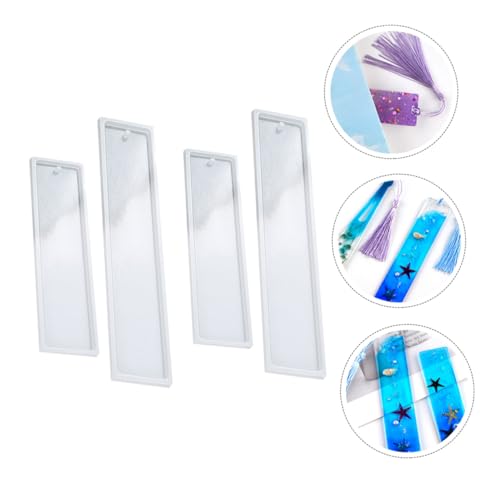 SOIMISS 4 Stück Teiliges Silikon Lesezeichen Gießform Langlebige Rechteckige Epoxidharz Form DIY Schmuckanhänger und Schlüsselanhänger Bastelwerkzeug Mittlere und Große für Kreative Resin von SOIMISS