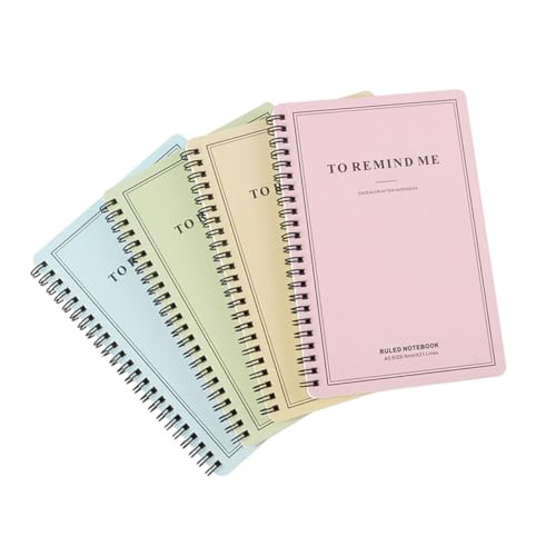 SOIMISS 4 Stück Teiliges Spiralnotizbuch Personalisiertes Tagebuch und Notizblock Liniertes Kariertes Papier Vielseitig als Reisejournal Wochenplaner Scrapbook für Schule und Büro von SOIMISS