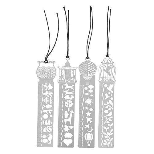 SOIMISS 4 Stück Teiliges Zeichenschablonen Metall Lineal für Kreative DIY Projekte Präzise und Wiederverwendbare Zeichenvorlagen für Tagebuch und Notizen SOIMISS 4 Stück Teiliges Zeichenschablonen Metall Lineal für Kreative DIY Projekte Präzise und Wiederverwendbare Zeichenvorlagen für Tagebuch und Notizen von SOIMISS