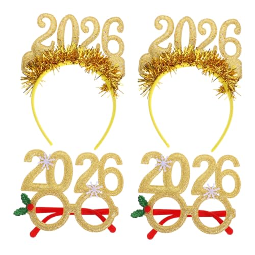 SOIMISS 4 Stücke Teiliges Silvester Glitzer Haarreifen und Brillen für Weihnachts und Neujahrsfeiern Festliche Party Deko mit Auffälligen Zahlen als Foto Requisiten und Party Accessoires SOIMISS 4 Stücke Teiliges Silvester Glitzer Haarreifen und Brillen für Weihnachts und Neujahrsfeiern Festliche Party Deko mit Auffälligen Zahlen als Foto Requisiten und Party Accessoires von SOIMISS
