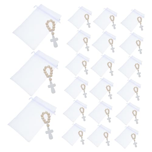 SOIMISS 40 Sätze Teiliges Kleine Holzgebetsketten mit Kreuzanhängern Organza Beuteln für Taufe und Babyparty Segensarmbänder mit Traditionellem Schutz und Glücksbringer SOIMISS 40 Sätze Teiliges Kleine Holzgebetsketten mit Kreuzanhängern Organza Beuteln für Taufe und Babyparty Segensarmbänder mit Traditionellem Schutz und Glücksbringer von SOIMISS