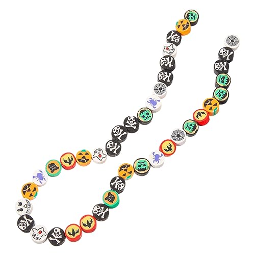 SOIMISS 40 Stück Kürbis Skull Perlen für Diy Armbänder und Schmuckherstellung Kreative Halloween Themenperlen Polymer für Ohrringe und Accessoires von SOIMISS