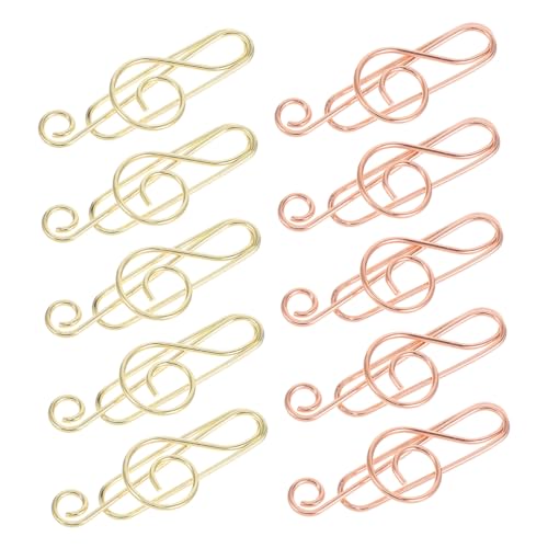 SOIMISS 40 Stück Musiknoten Büroklammern Stylische Metall Clips für Dokumente Schule Büro Persönliche Nutzung Leicht und Robust für Organisation und Kreative von SOIMISS