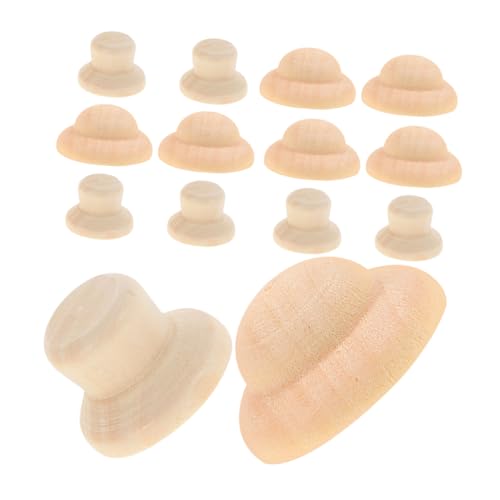 SOIMISS 40 Stück Teiliges DIY Holzpuppen Hut Naturbelassen Unbemalt Strapazierfähig zum Bemalen und Basteln für Erwachsene Kreative Holzdekoration für Weihnachts und DIY Projekte von SOIMISS