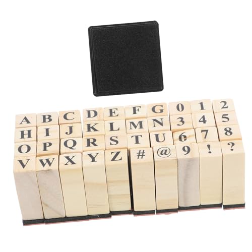 SOIMISS 40 Stück Teiliges Holzstempel mit Alphabet Mustern Kleine Vintage Buchstabenstempel für Scrapbooking Journaling und DIY Bastelprojekte Robustes Holzmaterial Einfach zu Lagern von SOIMISS