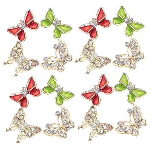 SOIMISS 40 Stück Teiliges Schmetterling Nagel Charms Glitzernde Nagelsteine Süße Nail Art Dekorationen für Damen Maniküre DIY und Salon Geeignet Vielseitig für Natürliche und Künstliche von SOIMISS