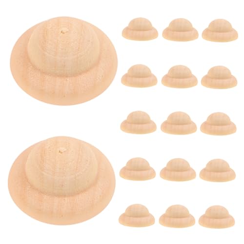 SOIMISS 40 Stück Unbemalte Holzpuppen Hüte DIY Kreative Holzspielzeuge für Unfertige Bastelprojekte für Tischdekoration und Unterricht von SOIMISS