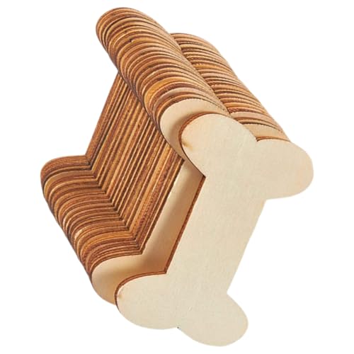 SOIMISS 40 Stück Unlackierte Holz Hundeknochen für DIY Projekte Bastelmaterial Natürlichem Holz zum Malen und Gestalten von Individuellen Holzornamenten für Kreative Bastelideen von SOIMISS