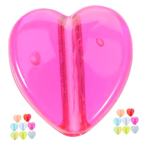 SOIMISS 400 Stück Acryl Herzperlen für Schmuckherstellung Glatte Oberfläche DIY Armband Bastelperlen Langlebig Bruchfest zum Auffädeln und Kreativen Gestalten von SOIMISS