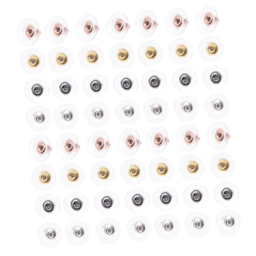 SOIMISS 400 Stück Ohrring Verschlüsse Metall Ohrstecker Stopper DIY Schmuckzubehör Farben Mix Rosegold Gold Silber Dunkelgrau Langlebig Flexibel für Ohrringe Herstellung von SOIMISS