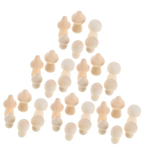 SOIMISS 42 Stück Teiliges Natürliche Unlackierte Holzpilze für Diy Gestaltung Bemalbare Mini Holzpilzfiguren Vielseitige Dekoration für Schreibtisch Bücherregal Büro und Heimkunstprojekte von SOIMISS