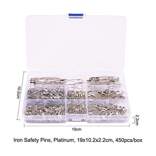 SOIMISS 450Stücke Sicherheitsnadeln Set Handgefertigte DIY Mini Schnallenstifte mit Aufbewahrungsbox Langlebiges Zubehör für Bastelarbeiten Silberfarben für Kleidung von SOIMISS