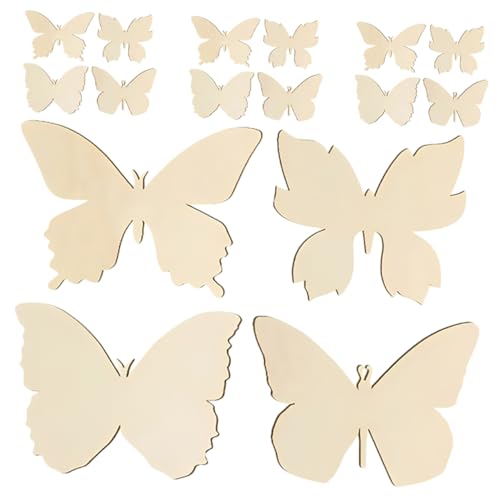 SOIMISS 48 Stück Holz Schmetterling Bastelzuschnitte Unlackierte Holzstücke für DIY Malerei Dekorationsprojekte und Kreative Handwerksideen von SOIMISS