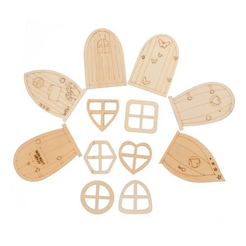SOIMISS 48 Stück Holzhandwerksscheiben woodcarver Kinderzimmerdekoration Holzplatten für DIY Miniatur Feentüren unvollendet holzig UV DIY Fee Gartentür Chips Fee Gartentür Holzscheiben von SOIMISS
