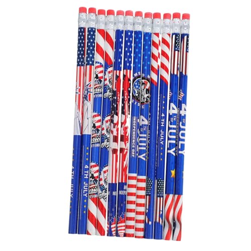 SOIMISS 48 Stück Patriotische Buntstifte Holzstifte mit Radiergummi für Unabhängigkeitstag für Schulbedarf und Festlichkeiten SOIMISS 48 Stück Patriotische Buntstifte Holzstifte mit Radiergummi für Unabhängigkeitstag für Schulbedarf und Festlichkeiten von SOIMISS