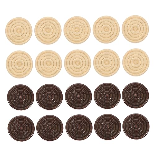 SOIMISS 48stücke Teiliges Aus Praktischen Stapelbaren Holz-Dame Schachspielsteinen Runde Sichere Holzfiguren Und Dunkelbraun Für Brettspielzubehör Und Familienspiele von SOIMISS