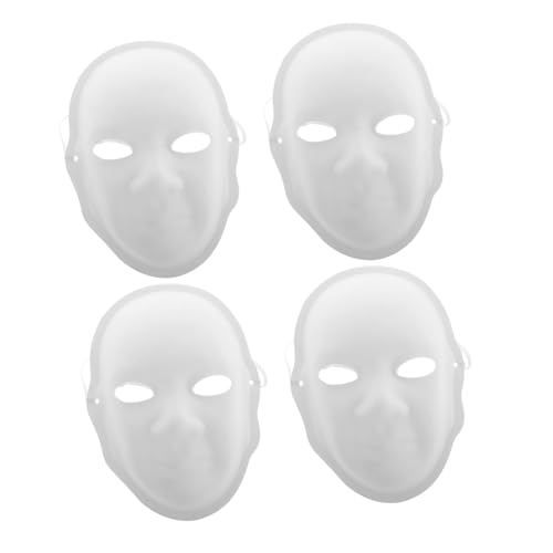 SOIMISS 4Stücke DIY Blanko Papiermasken Weiß Bemalbare Masken für Bastelprojekte für Karneval Halloween und Theateraufführungen Kulturelles Lernen und Künstlerischer von SOIMISS