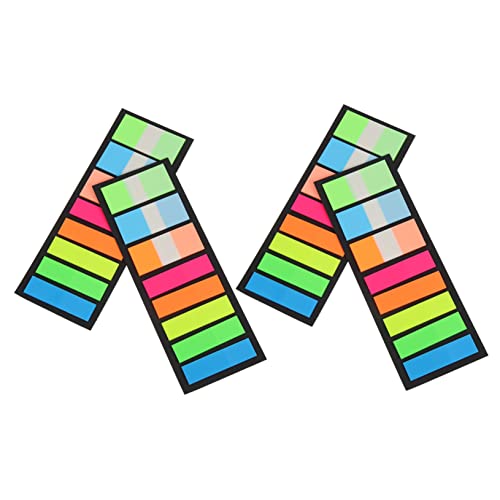 SOIMISS 4Taschen Farbige Selbstklebende Registertabs Transparente Fluoreszenz Lesestreifen für Effektive Seitenmarkierung für Schule und Büro Flache Varianten von SOIMISS