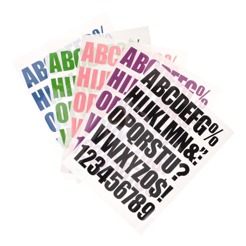 SOIMISS 5 Blätter Bügelflicken Buchstaben und Zahlen Bunt Kleine Aufnäher zum Aufbügeln für Kleidung Taschen Hüte DIY Textilpatches Leichte Weiche Stoffapplikationen von SOIMISS