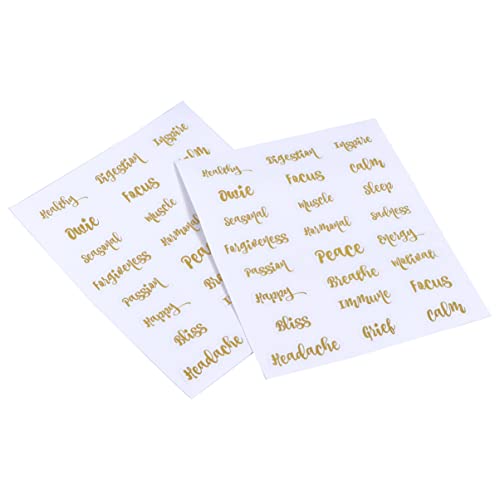SOIMISS 5 Blätter Goldene Buchstaben Aufkleber für Ätherische Öle Etiketten für Flaschen Selbstklebende Sticker für Ölflaschen Dekorieren und Kennzeichnen von Behältern von SOIMISS