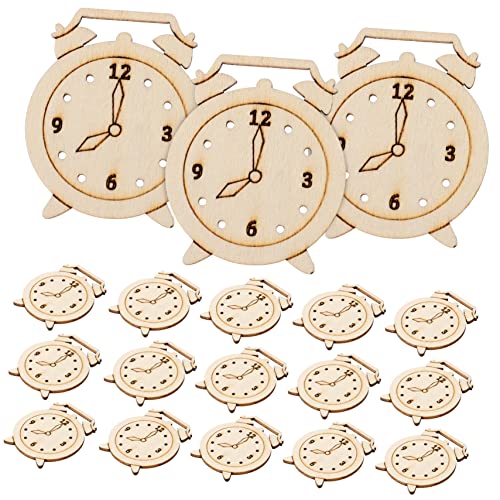 SOIMISS 5 Packungen Unlackierte Holzscheiben Uhrform DIY Holzschnittformen Bemalbare Holzscheiben für Kreative Uhrengestaltung Bastelmaterial für Erwachsene von SOIMISS