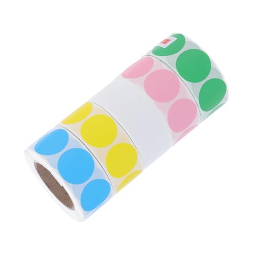 SOIMISS 5 Rollen Bunte Thermoetiketten Runde Selbstklebende Etiketten für Vielseitige Anwendungen Beschriften Organisieren und Preisetikettieren von SOIMISS