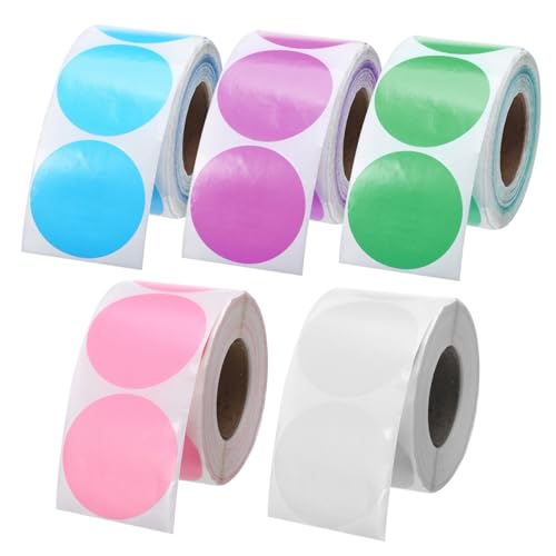SOIMISS 5 Rollen Runde Selbstklebende Etiketten Öl und Wasserfeste Aufkleber für Geschäftsanwendungen und Organisation Zuhause SOIMISS 5 Rollen Runde Selbstklebende Etiketten Öl und Wasserfeste Aufkleber für Geschäftsanwendungen und Organisation Zuhause von SOIMISS