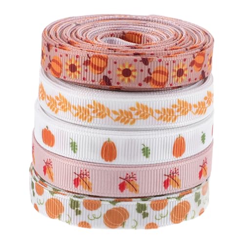 SOIMISS 5 Rollen Thanksgiving Schleifenband Herbst Kürbis Polyester Geschenkband für DIY Basteln Herbstfest Dekorationen Strapazierfähig und Farbecht SOIMISS 5 Rollen Thanksgiving Schleifenband Herbst Kürbis Polyester Geschenkband für DIY Basteln Herbstfest Dekorationen Strapazierfähig und Farbecht von SOIMISS