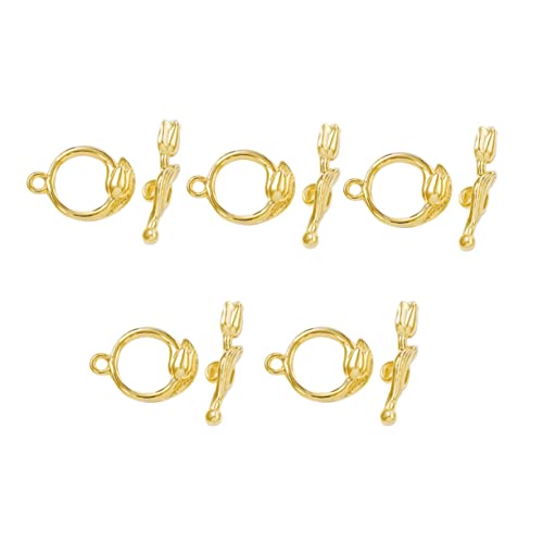 SOIMISS 5 Sätze Bar Knebelverschluss Schmuckverschluss aus Metall Goldfarben für DIY Armband und Halskette Blumen Design Langlebig und Vielseitig Einsetzbar von SOIMISS