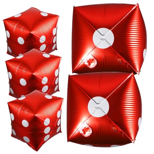 SOIMISS 5 Stück Ballon Klein Aufblasbare Hochzeit Partyspiel Luftballons Geburtstagsfeier Ballon Zahlenballons Dekoration Folienballons Würfeln Groß Rot Aluminiumfolie von SOIMISS