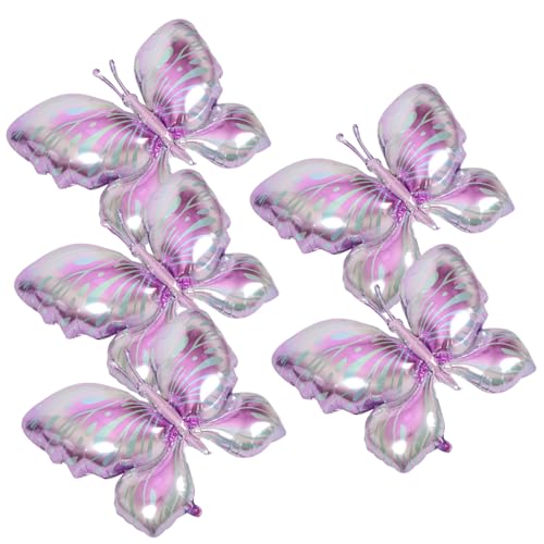 SOIMISS 5 Stück Ballondekoration Liebenswert enthalten Geburtstagsfeier Schmetterlinge Rosa Hochzeitsschmetterling Dekoration aufblasbare Cartoon-Ballons Brautduschenballons Aluminiumfolie von SOIMISS