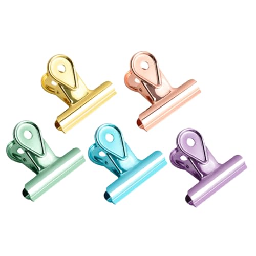 SOIMISS 5 Stück Bunte Binder Clips Starke Büroklammern für Dokumentenfixierung Vielseitige Papierklemmen für Büro Schule und Zuhause Robust und Langlebig von SOIMISS
