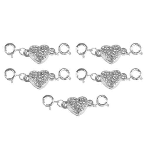 SOIMISS 5 Stück Herzförmige DIY Magnetverschlüsse für und Armbänder Silber für Schmuckherstellung und Bastelprojekte Langlebig und Hautfreundlich von SOIMISS