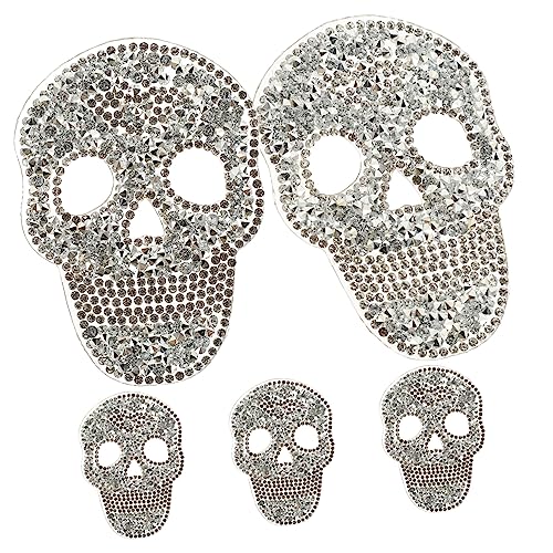 SOIMISS 5 Stück Hot-Bohr-Patch Flicken nähen gestickte Aufnäher Form Schädelschablone großer Totenkopfaufnäher Skelett-Halloween- Schädel-Halloween-Dekoration Flecken Harz Silber SOIMISS 5 Stück Hot-Bohr-Patch Flicken nähen gestickte Aufnäher Form Schädelschablone großer Totenkopfaufnäher Skelett-Halloween- Schädel-Halloween-Dekoration Flecken Harz Silber von SOIMISS