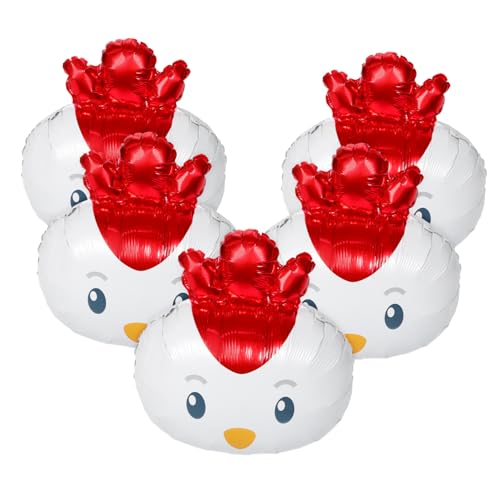 SOIMISS 5 Stück Küken-Ballon Huhn-Geburtstagsdekoration Hahn-Geburtstagsdekorationen Hühnerballons Alles zum Geburtstag Ballons Hühner-Geburtstagsparty-Dekorationen Aluminiumfolie von SOIMISS