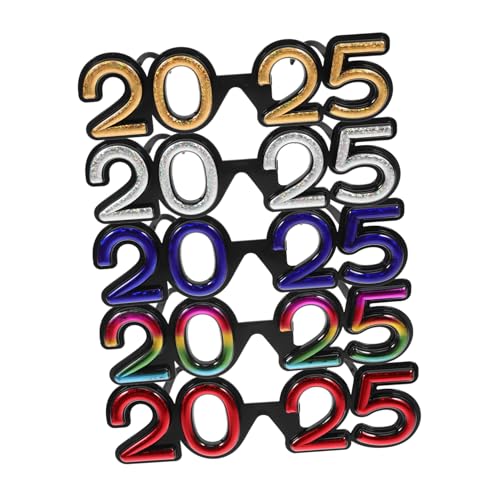 SOIMISS 5 Stück Neujahrsbrille Teiliges Partybrille für Silvesterfeiern Lustige Dekoration für Kreative Fotos Bequemes und Hautfreundliches Material für Partys und Feierlichkeiten von SOIMISS