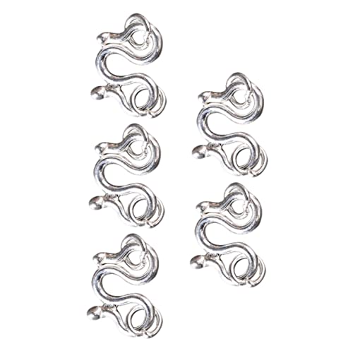 SOIMISS 5 Stück S Haken Verschluss aus Sterling Silber Schmuckverschluss für Armband DIY Langlebiger Eleganter Silberverschluss für Freundschaftsarmbänder und Charms Zubehör SOIMISS 5 Stück S Haken Verschluss aus Sterling Silber Schmuckverschluss für Armband DIY Langlebiger Eleganter Silberverschluss für Freundschaftsarmbänder und Charms Zubehör von SOIMISS