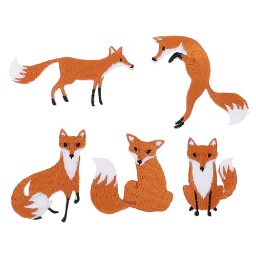 SOIMISS 5 Stück Teiliges Fuchs Aufnäher zum Aufbügeln Bestickte Kleidungsaccessoires Kreative Applikationen für Jacken Schuhe Taschen Personalisierbare DIY Patches für Kleidung und SOIMISS 5 Stück Teiliges Fuchs Aufnäher zum Aufbügeln Bestickte Kleidungsaccessoires Kreative Applikationen für Jacken Schuhe Taschen Personalisierbare DIY Patches für Kleidung und von SOIMISS