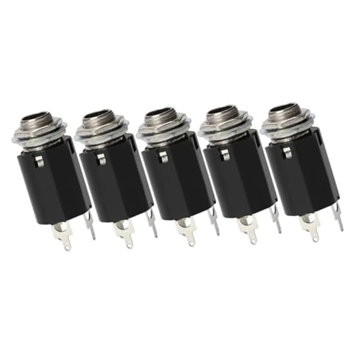 SOIMISS 5 Stück Teiliges Gitarren Eq Socket Langlebiger Pickup Ausgangsanschluss aus Metall und Kunststoff Installieren Geeignet für Gitarren und Bass Teile von SOIMISS