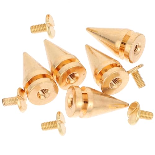 SOIMISS 5 Stück Teiliges Metall Kegelspitzen Schraubnieten Punk DIY Ziernieten für Kleidung Lederhandwerk Schuhe Goldfarbene Vintage Zubehör von SOIMISS
